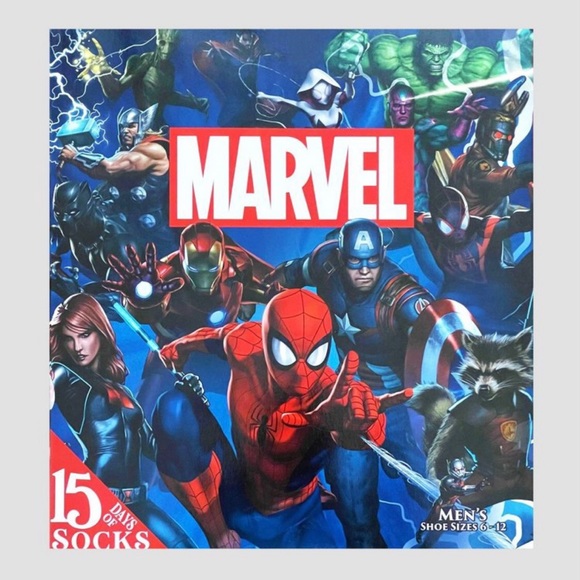Disney Marvel Advent Calendar Socks 15 pk - Picture 10 of 14